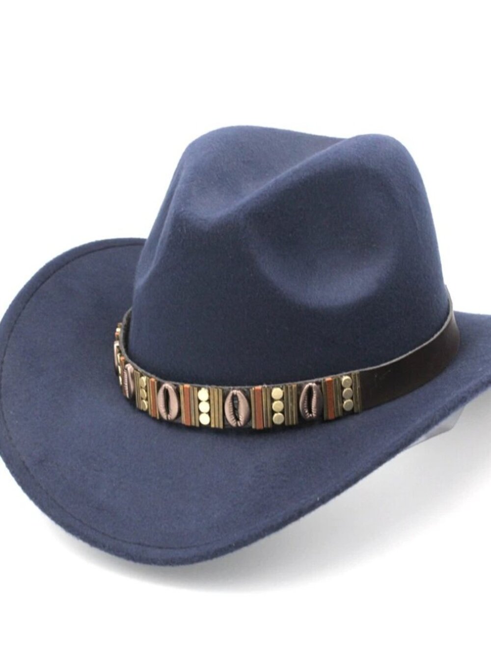 Navy Blue Western Cowboy Hat Wide Brim Ranch Rodeo Cowgirl Festival Boho Hat